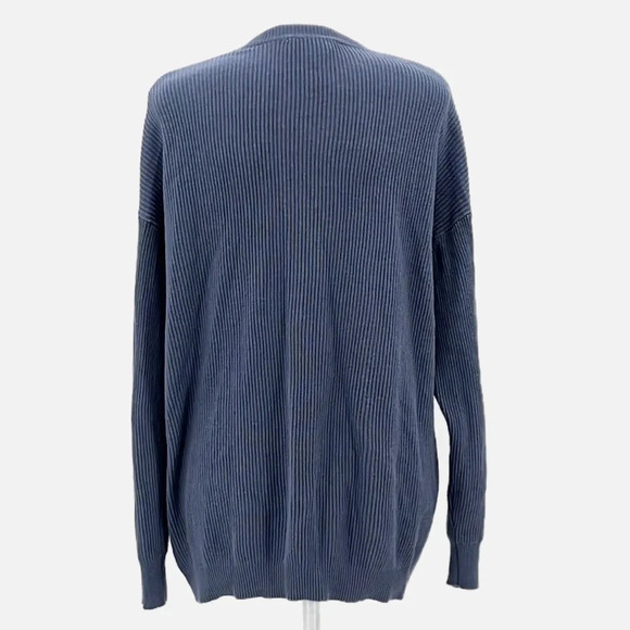 M Magaschoni Light Blue Ribbed Button Front Cardigan - Size Medium - Picture 4 of 6